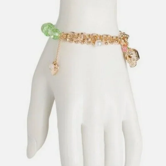 Betsey Johnson Skull Charm Bracelet Half and Half NWT - Picture 2 of 7